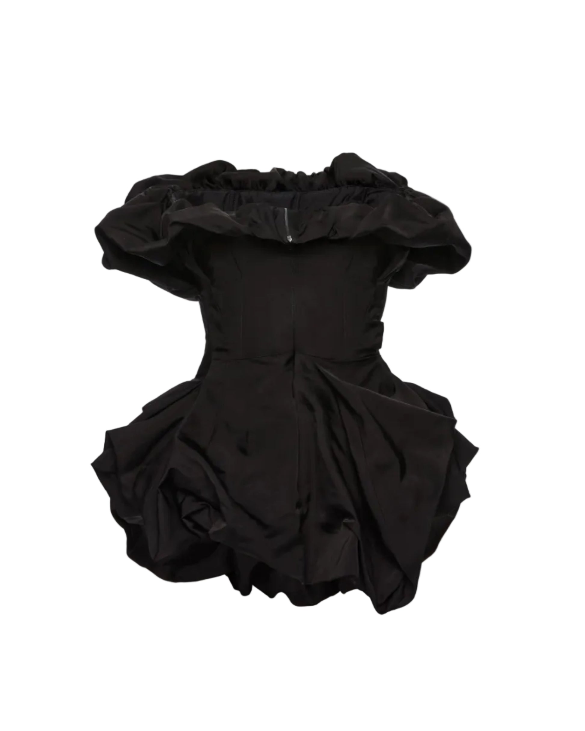 Draped Bubble-Hem Blouse