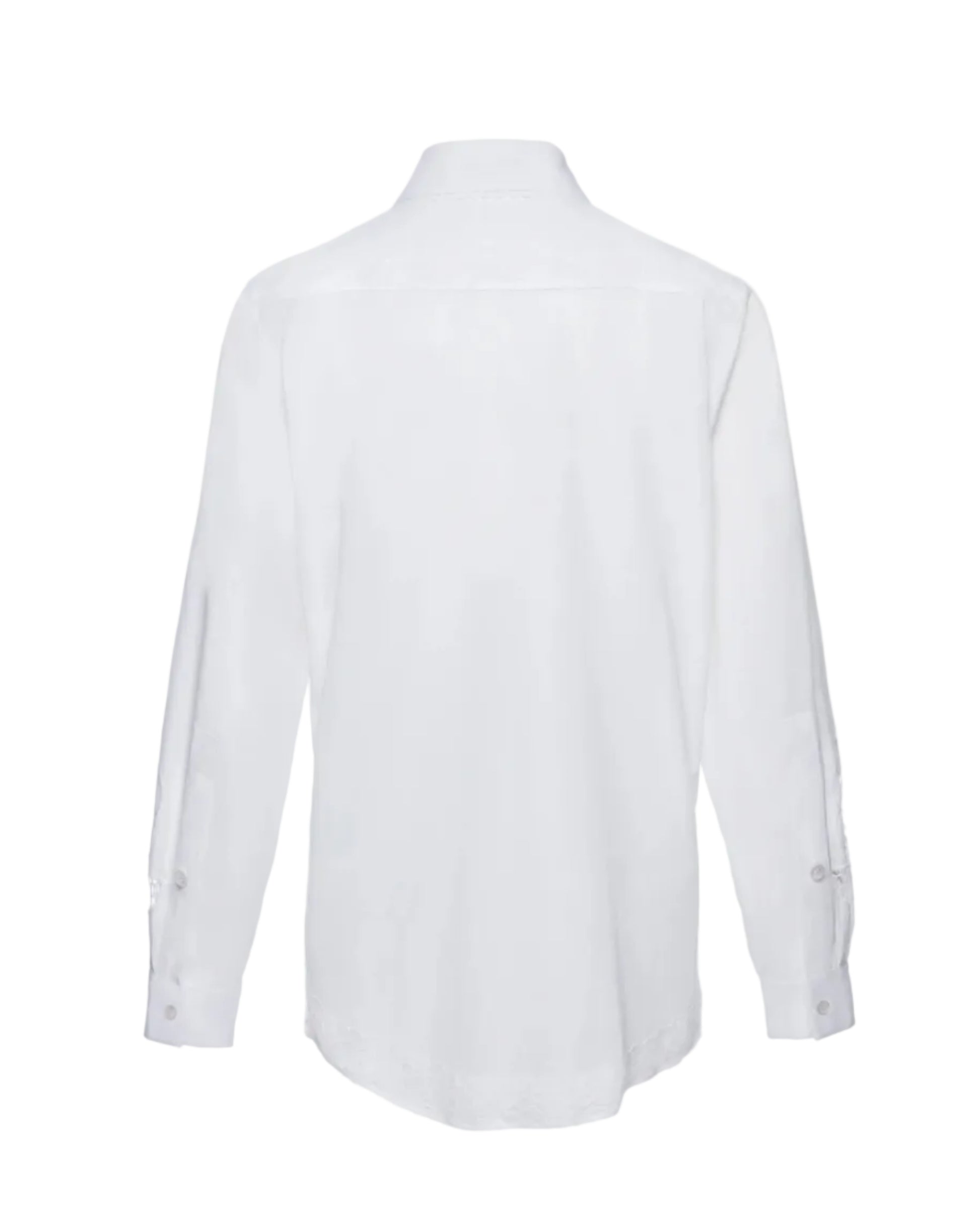 Embroidered Sleeves Lace-Trimmed Shirt