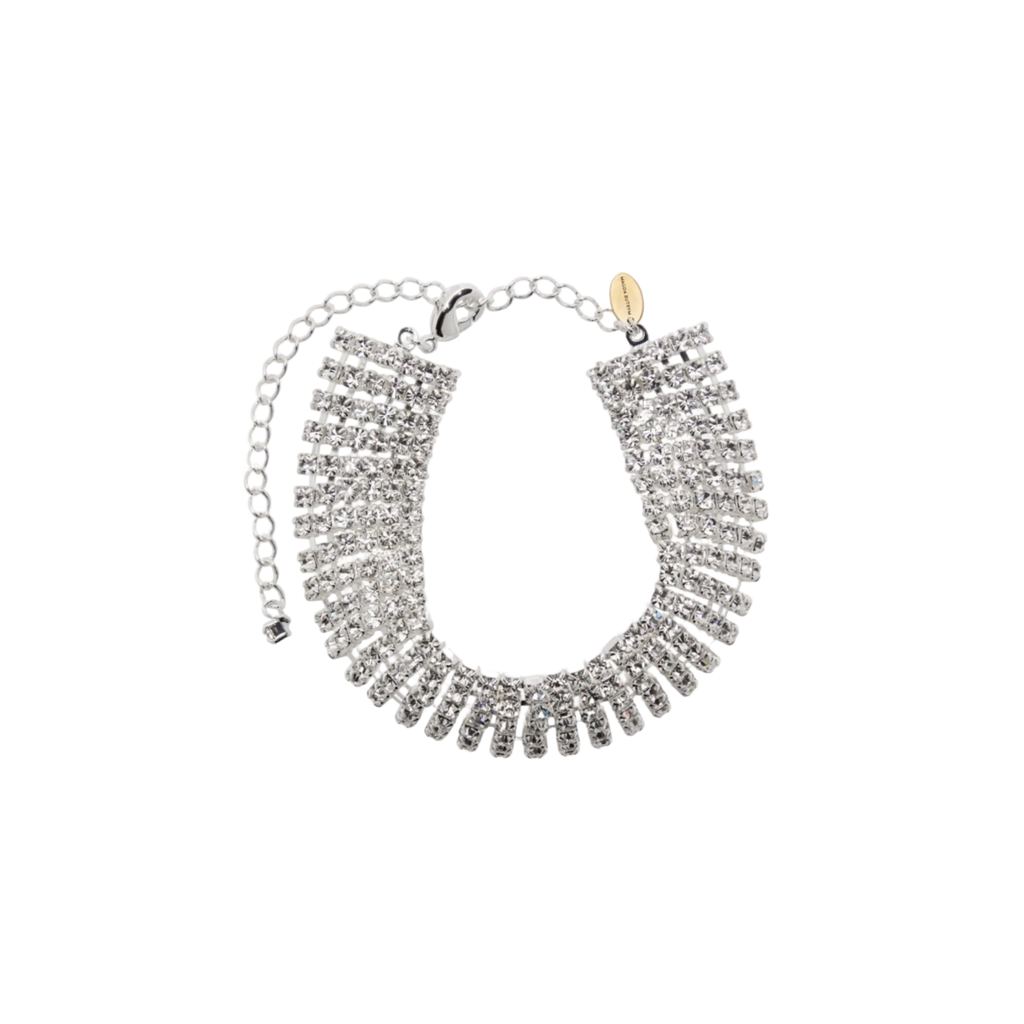 Silver Tiered Crystal Mesh Bracelet