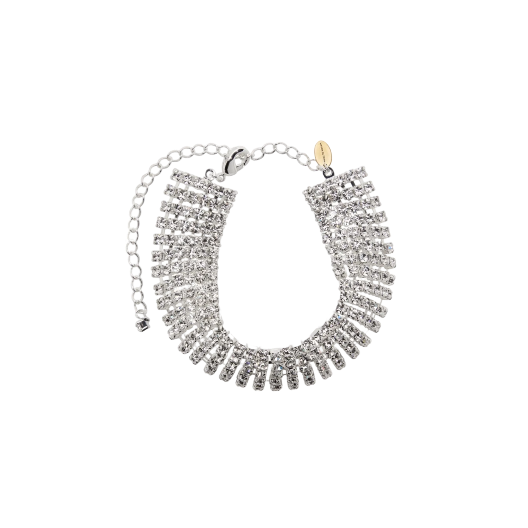 Silver Tiered Crystal Mesh Bracelet