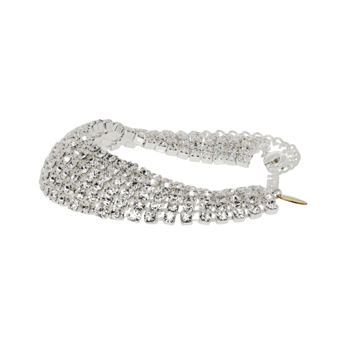 Silver Tiered Crystal Mesh Bracelet
