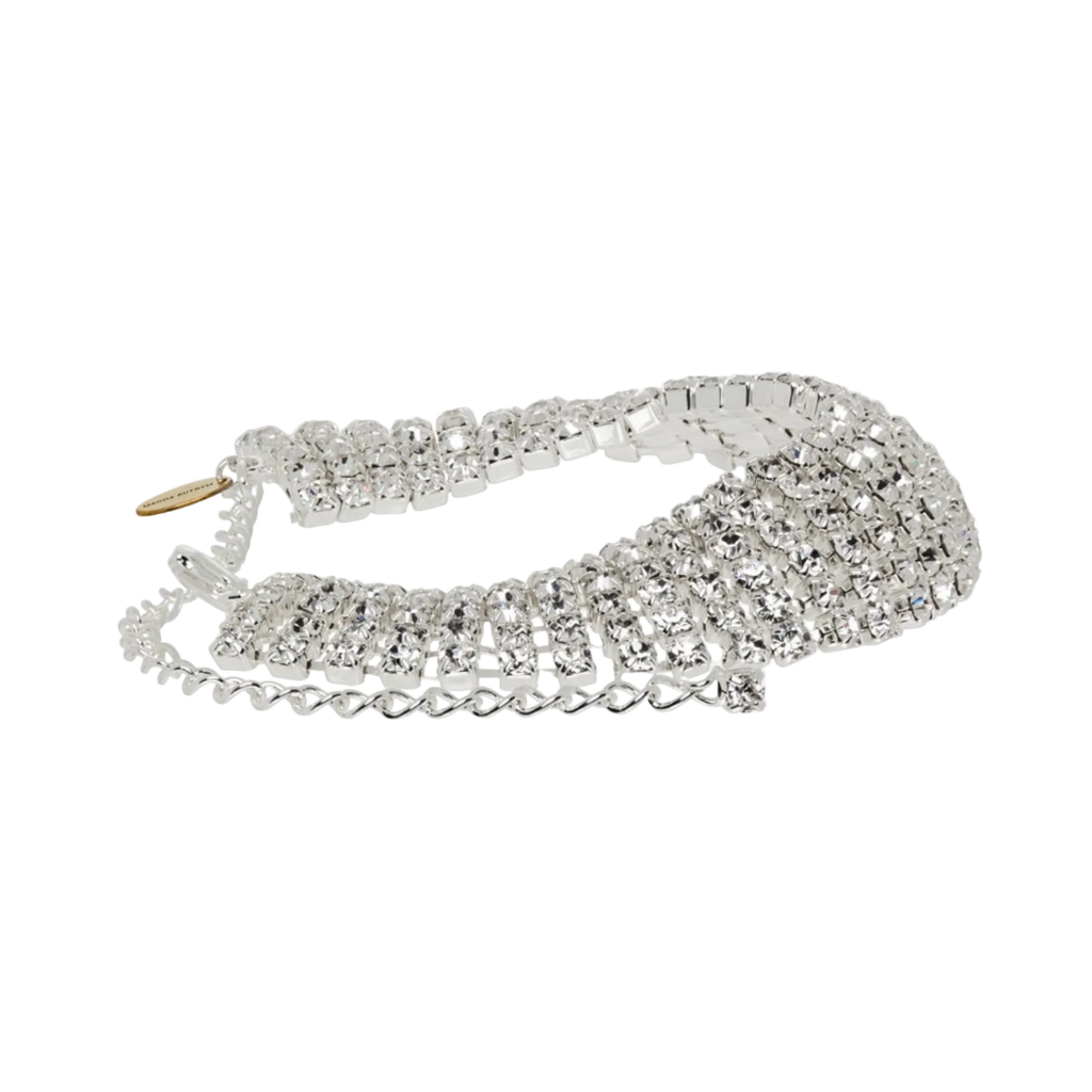 Silver Tiered Crystal Mesh Bracelet