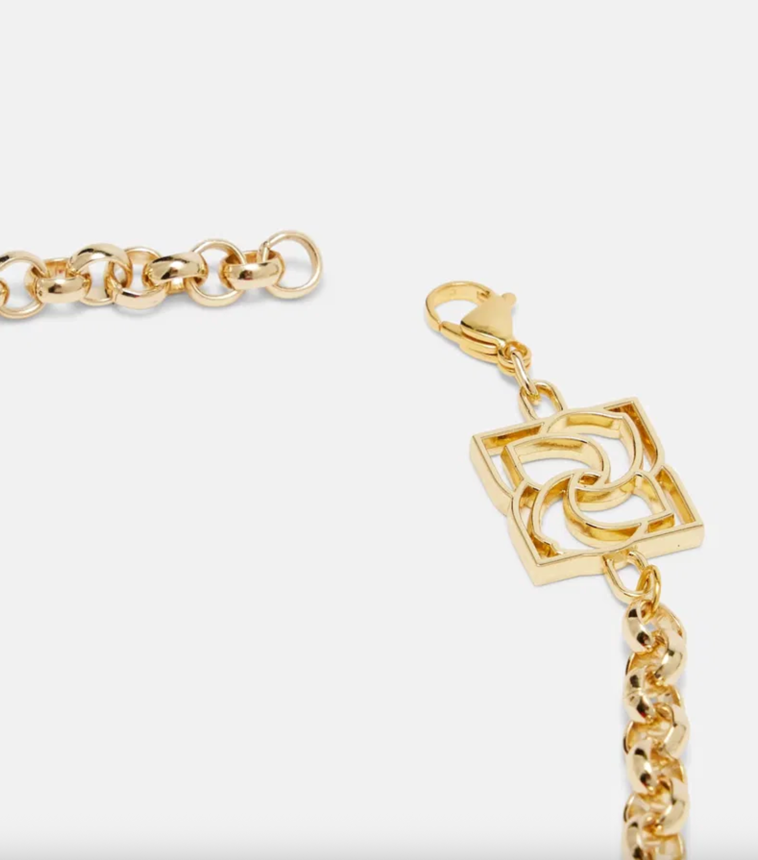 Gold Crochet Floral-Appliqué Gold-Plated Necklace