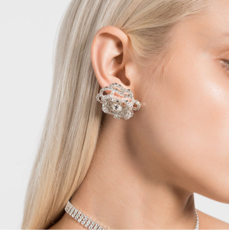 Crystal-Embellished Stud Earrings