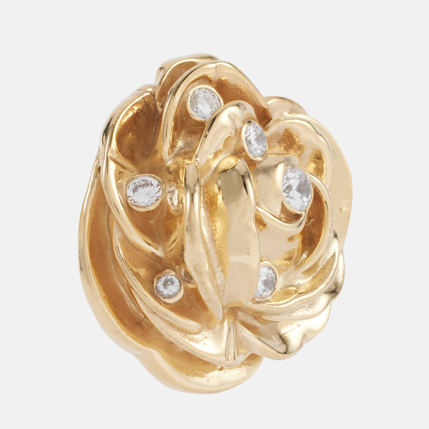 Floral Embellished Gold-Plated Earrings