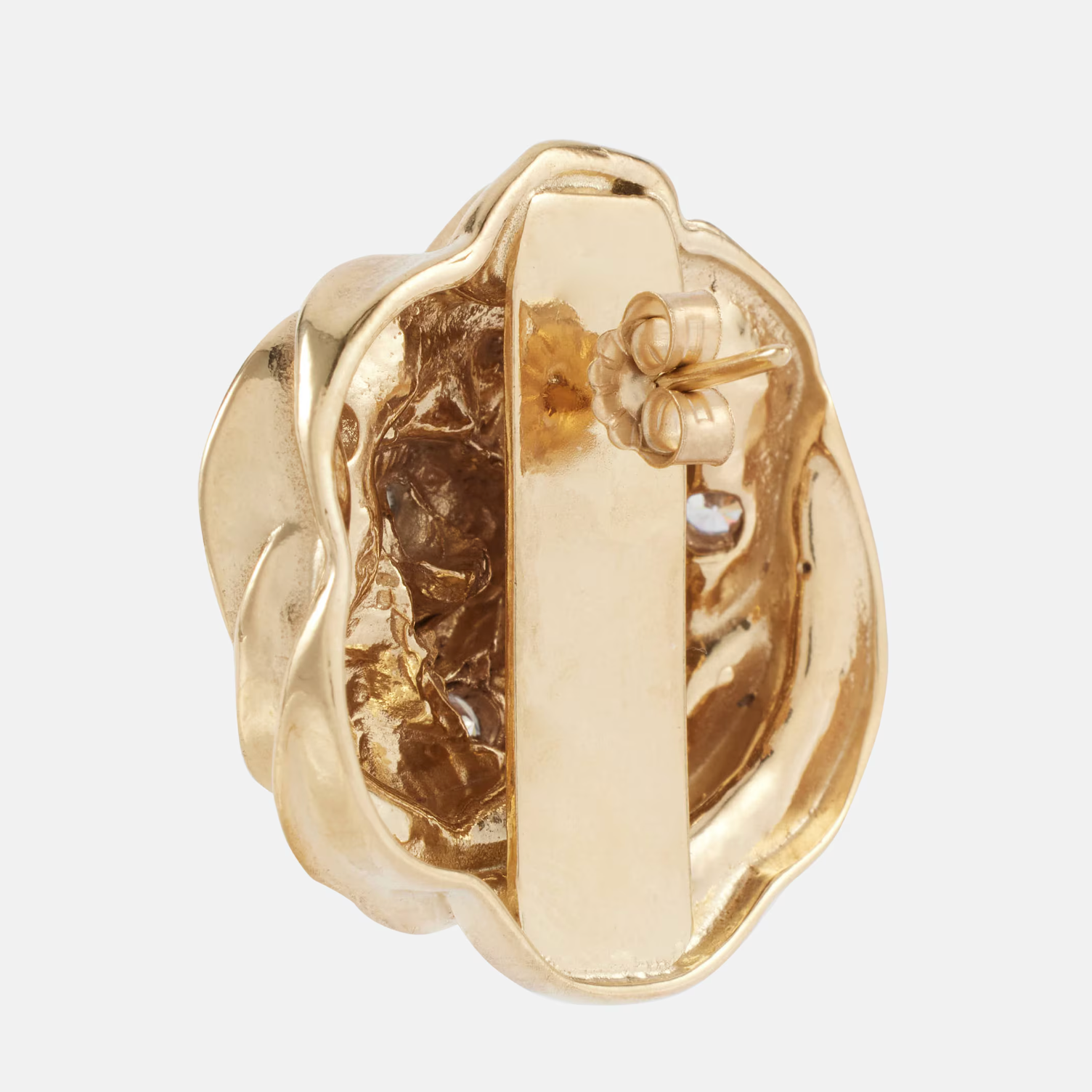 Floral Embellished Gold-Plated Earrings