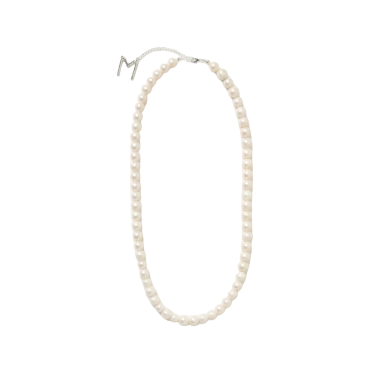 Pearl and Crystal Logo Necklace