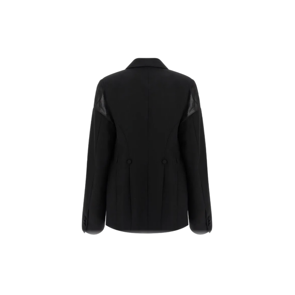 Black Sveva Double-Breasted Virgin Wool Blazer