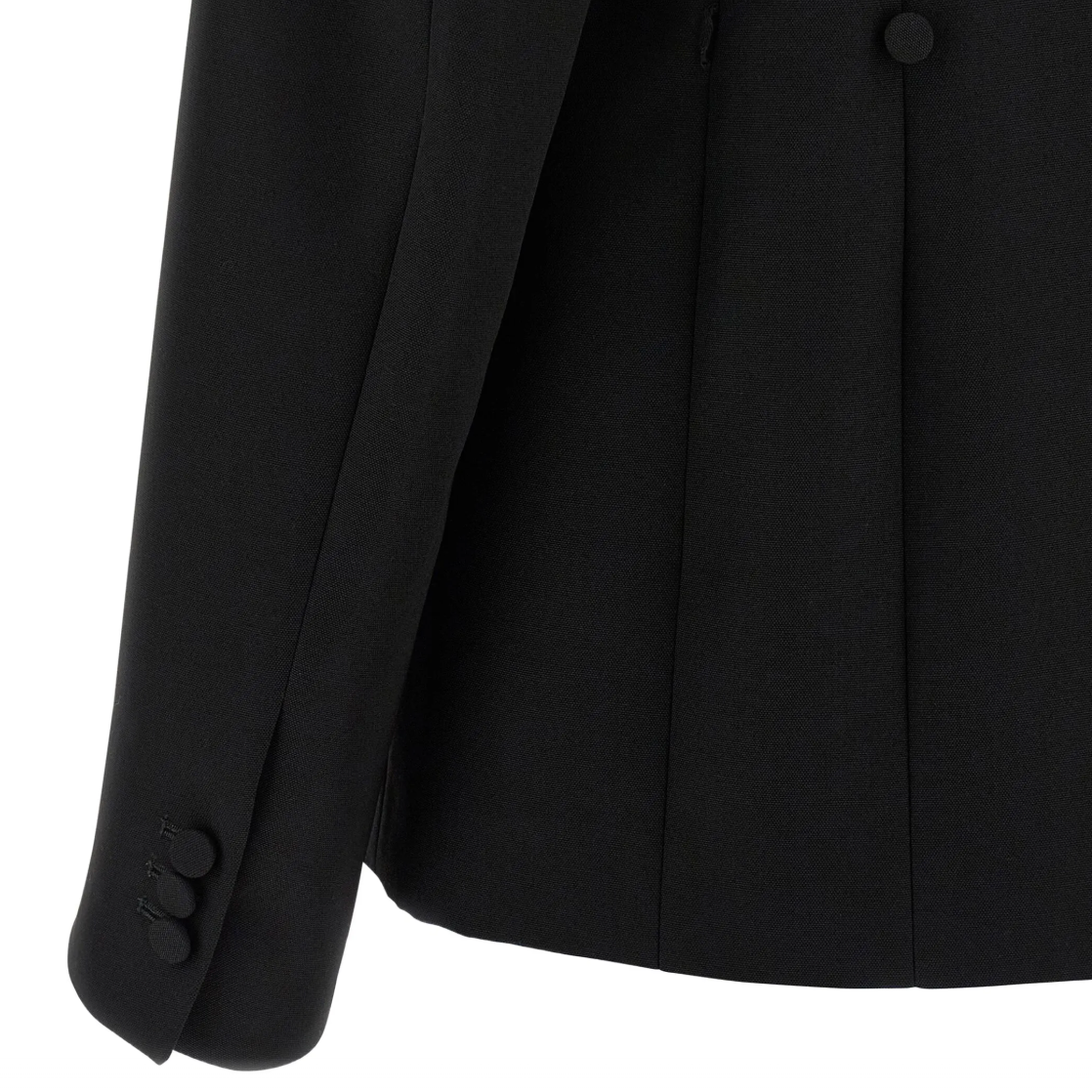 Black Sveva Double-Breasted Virgin Wool Blazer