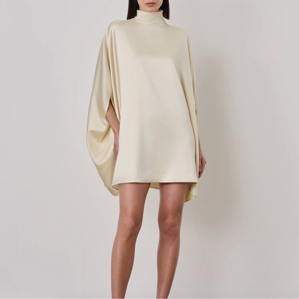 Miranda Silk Cape Mini Dress