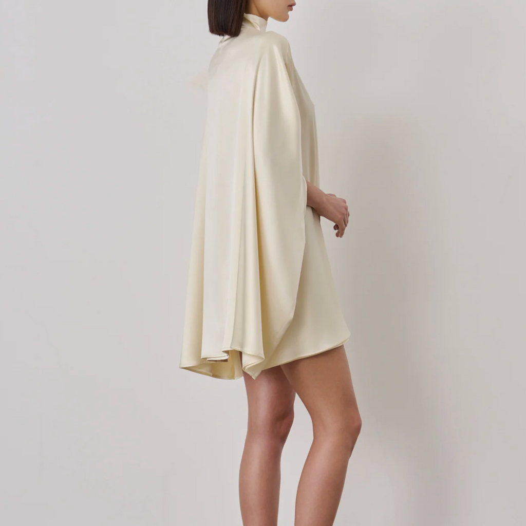 Miranda Silk Cape Mini Dress
