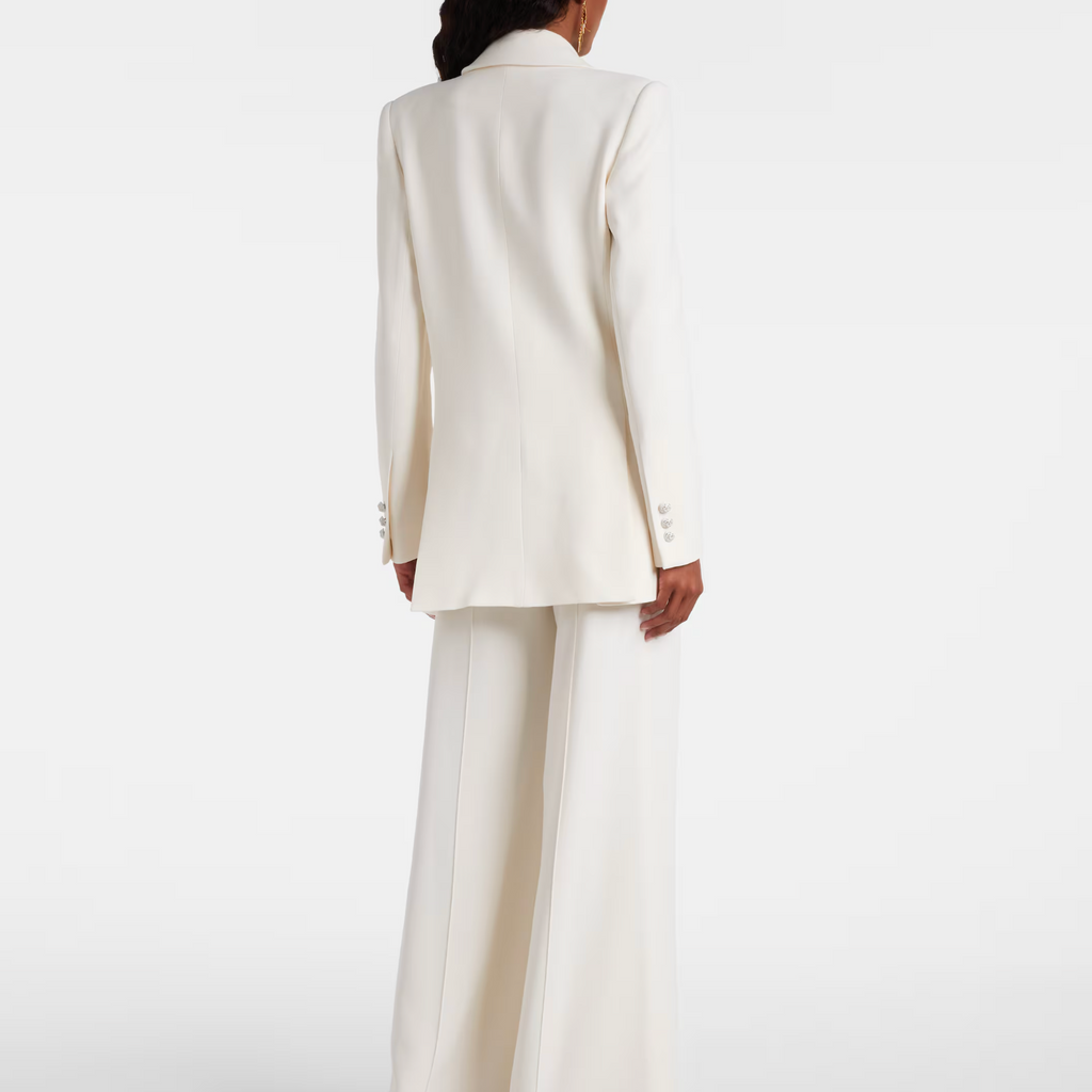 Crystal-Embellished Cady Wrap Blazer