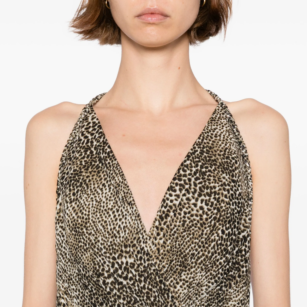 Animalier Print Silk Dress