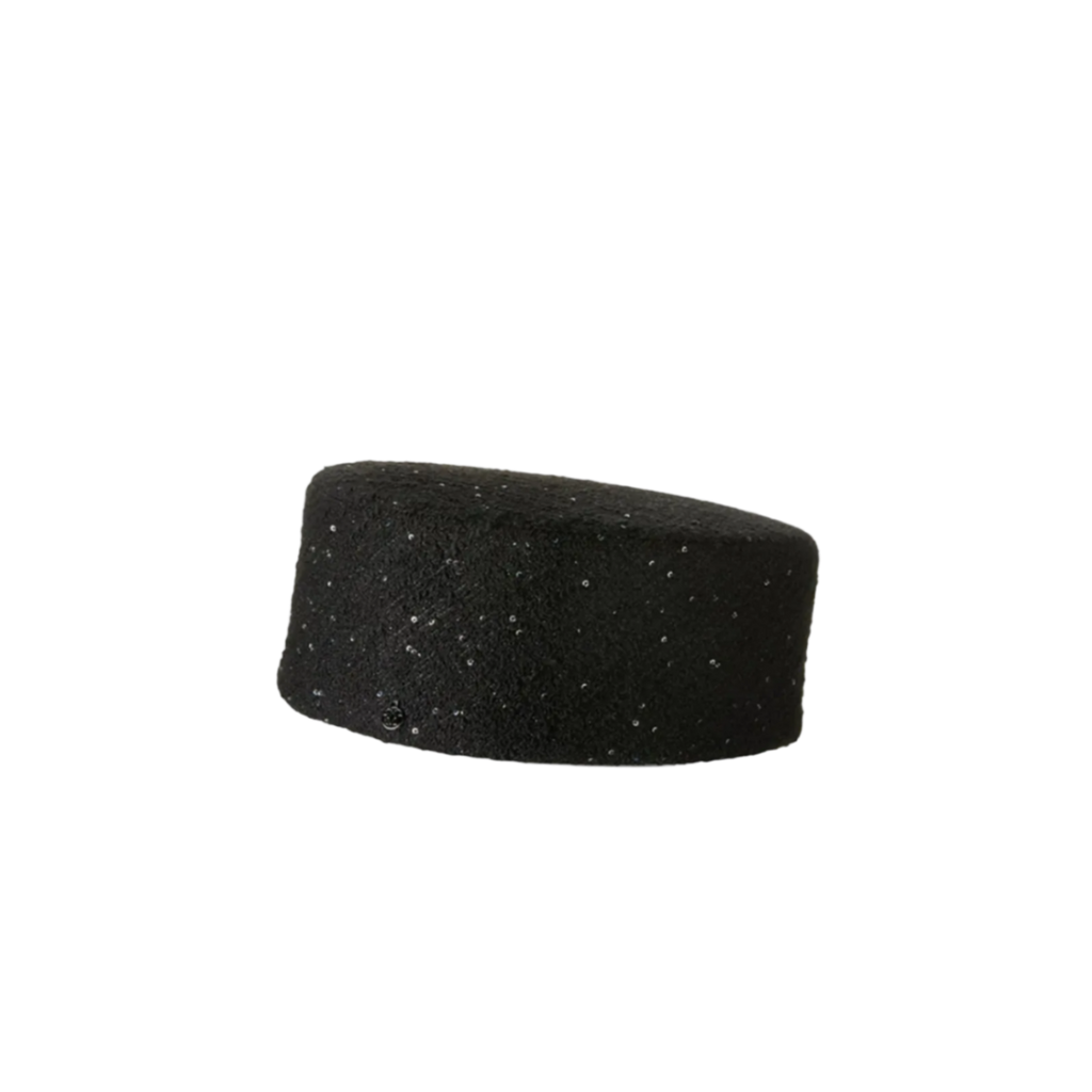Black Sequin-Embellished Wool-Felt Hat