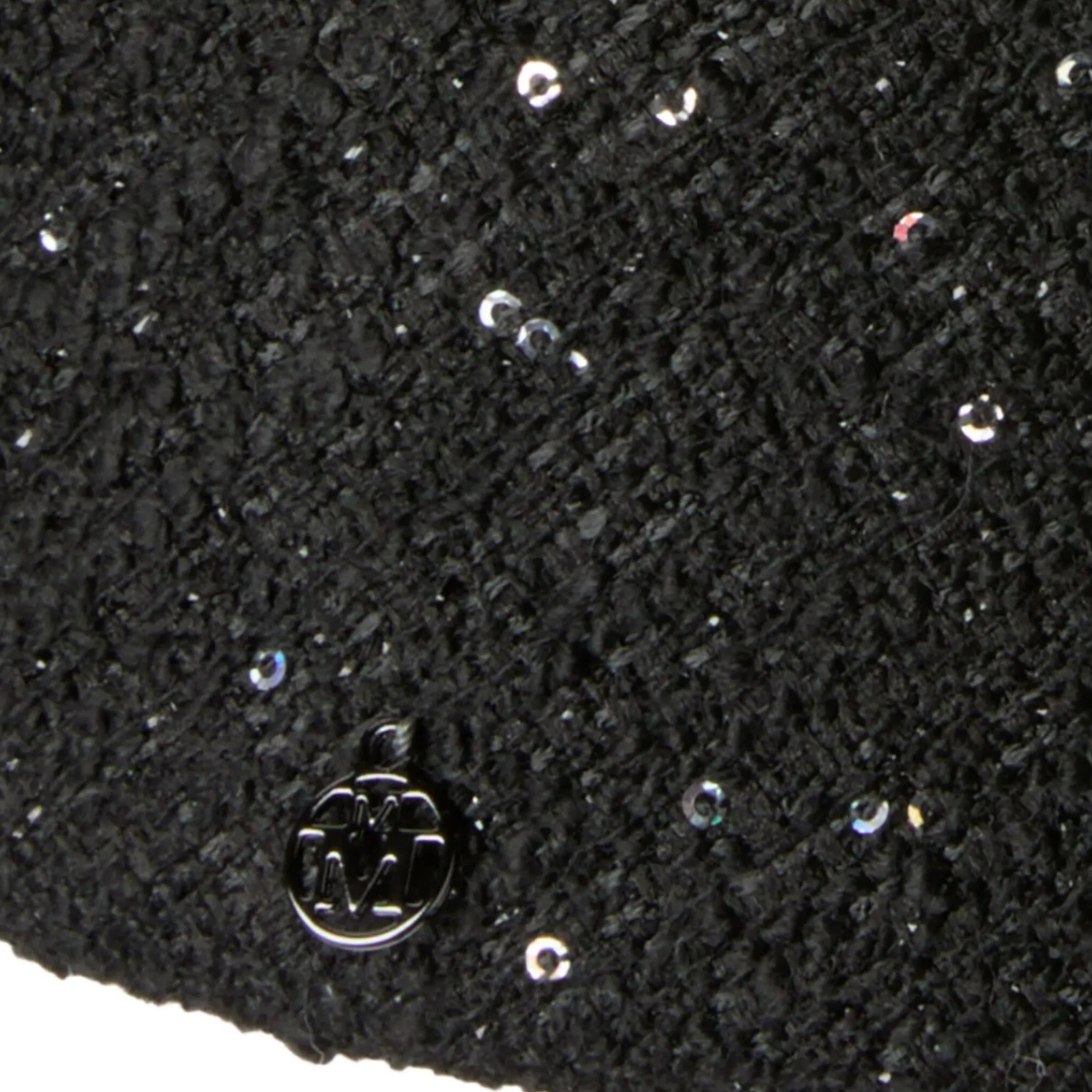 Black Sequin-Embellished Wool-Felt Hat