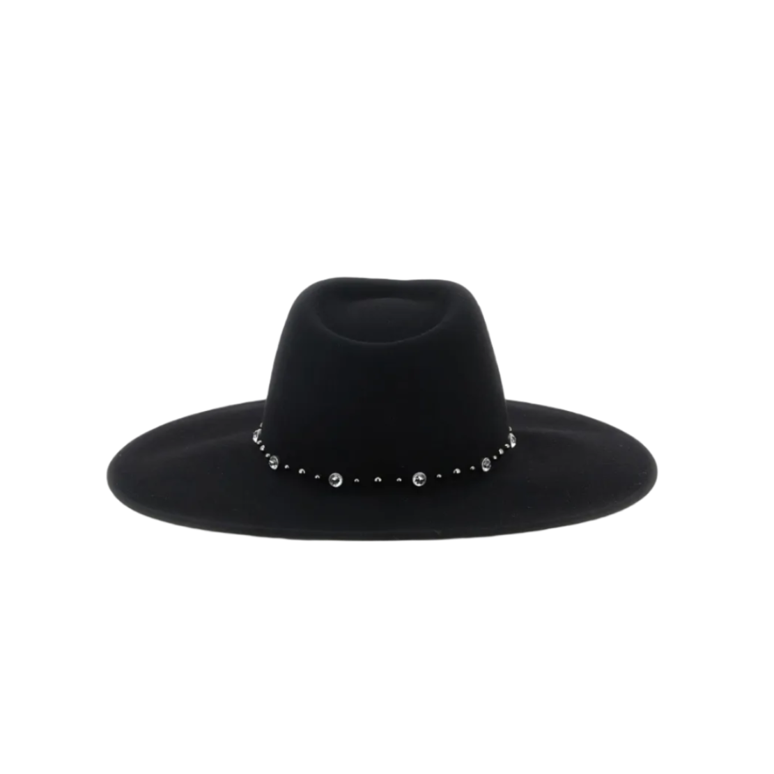 Wide-Brim Crystal-Embellished Hat