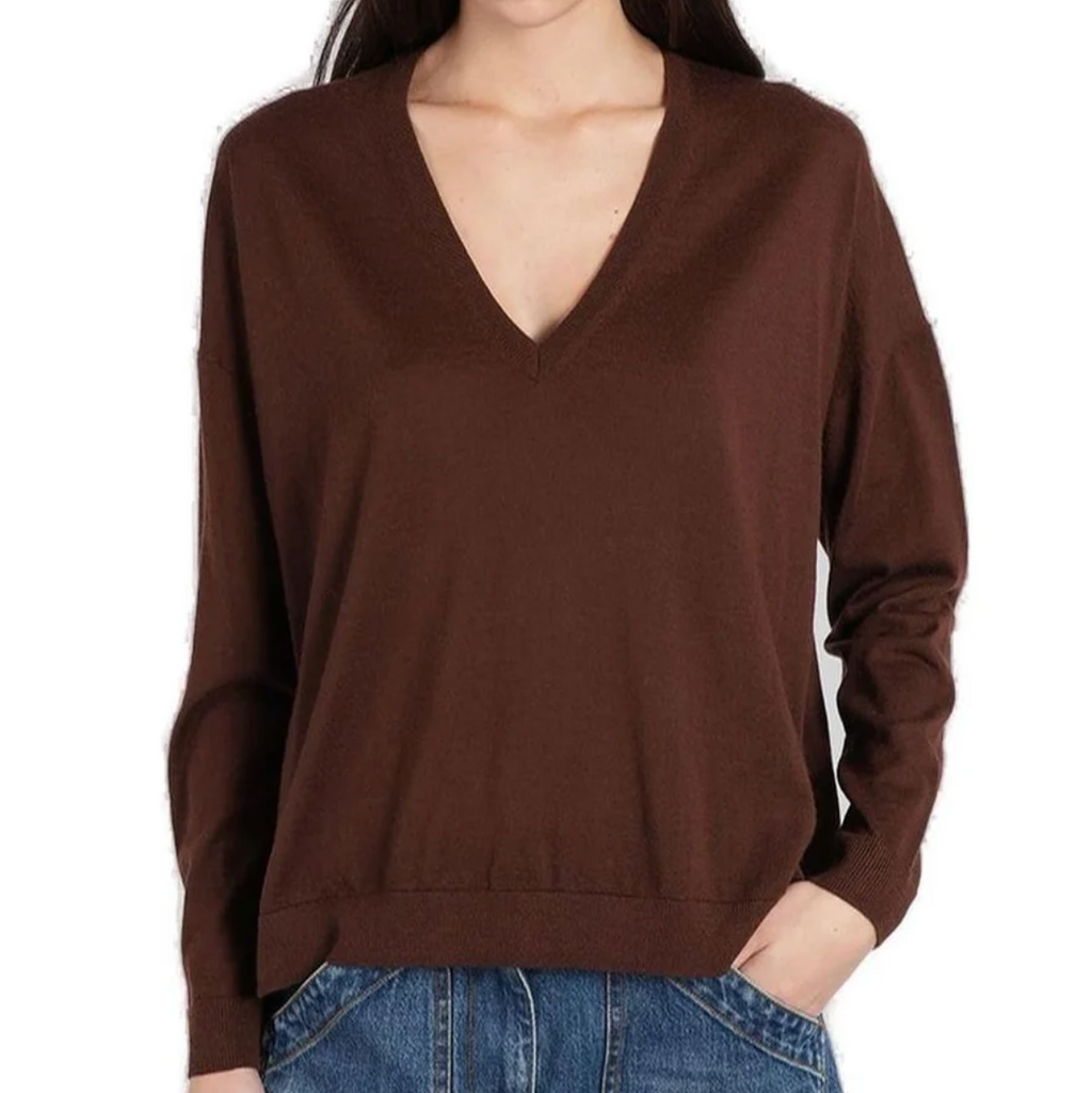 Brown V-Neck Sweater