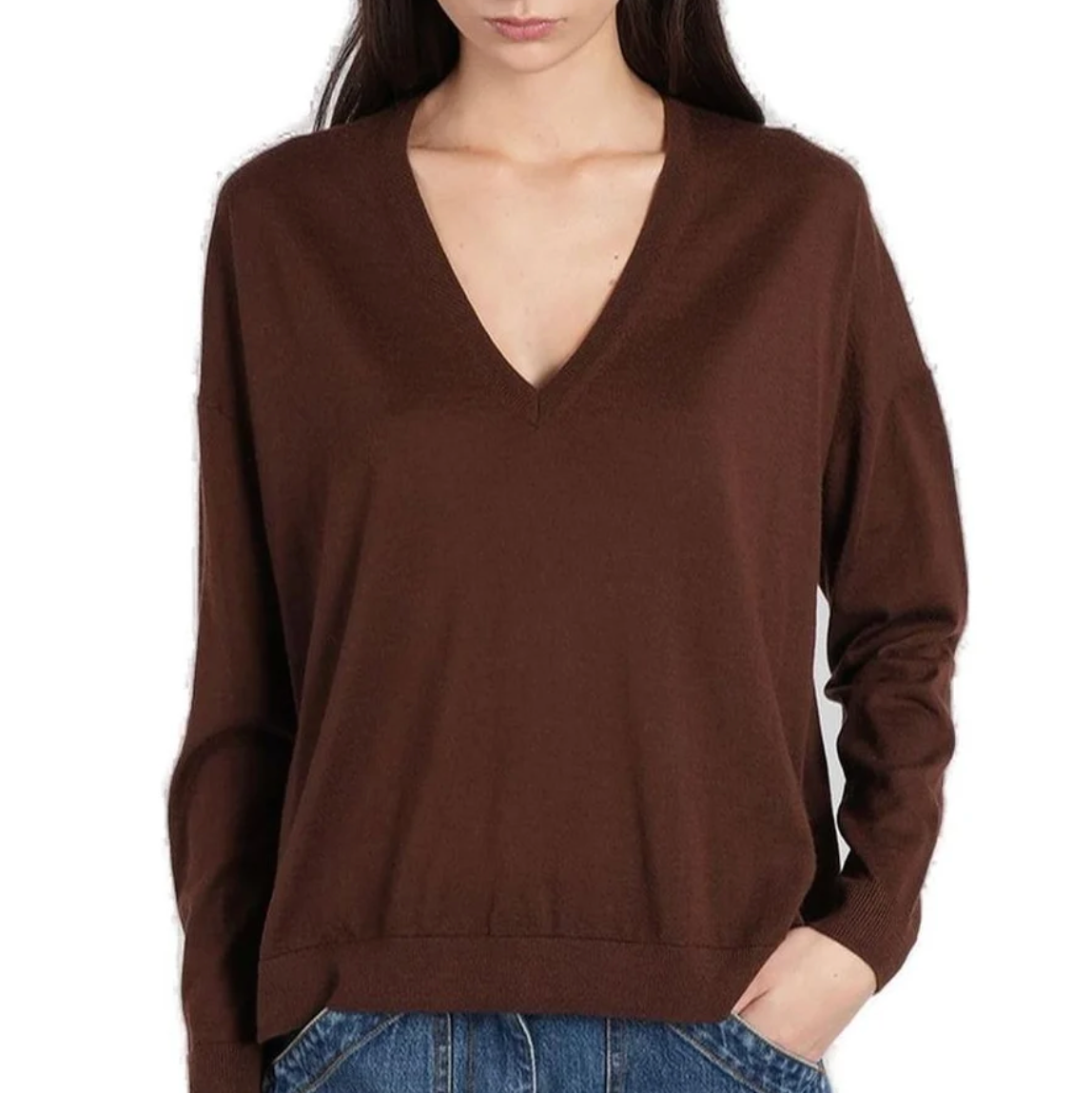 Brown V-Neck Sweater