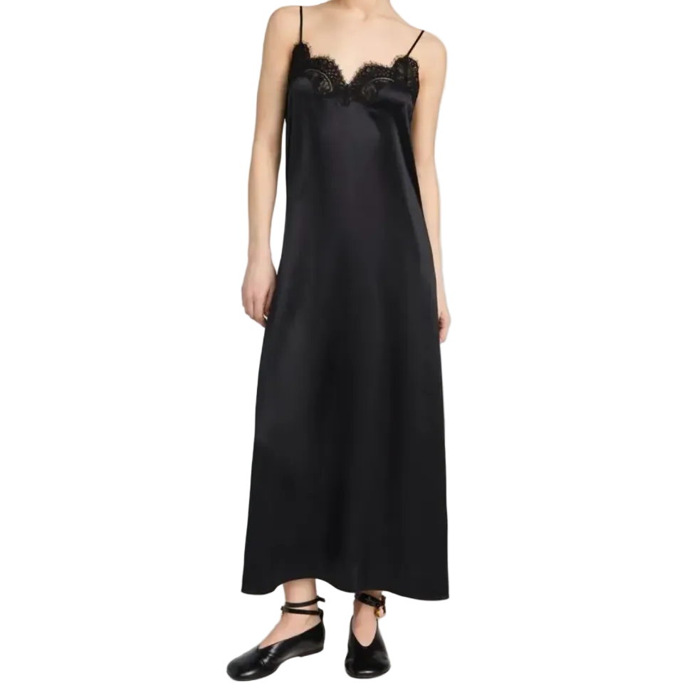 Half Placket Lace-Trimmed Dress