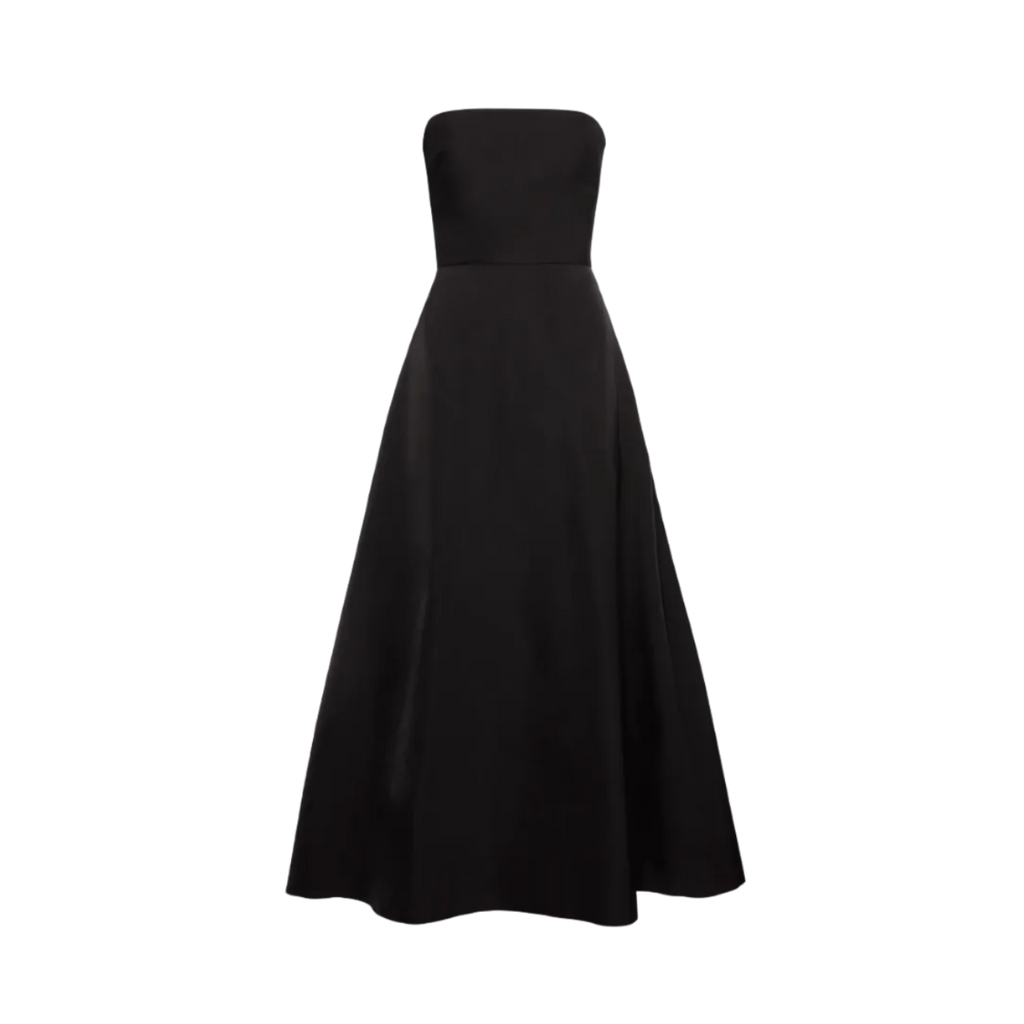 Strapless Lace-Detail Midi Dress