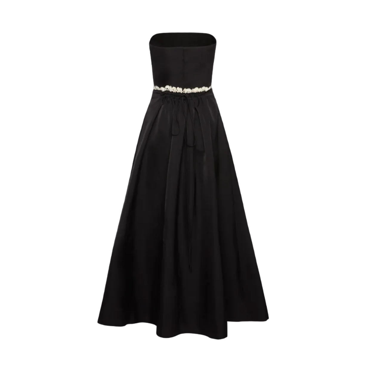 Strapless Lace-Detail Midi Dress