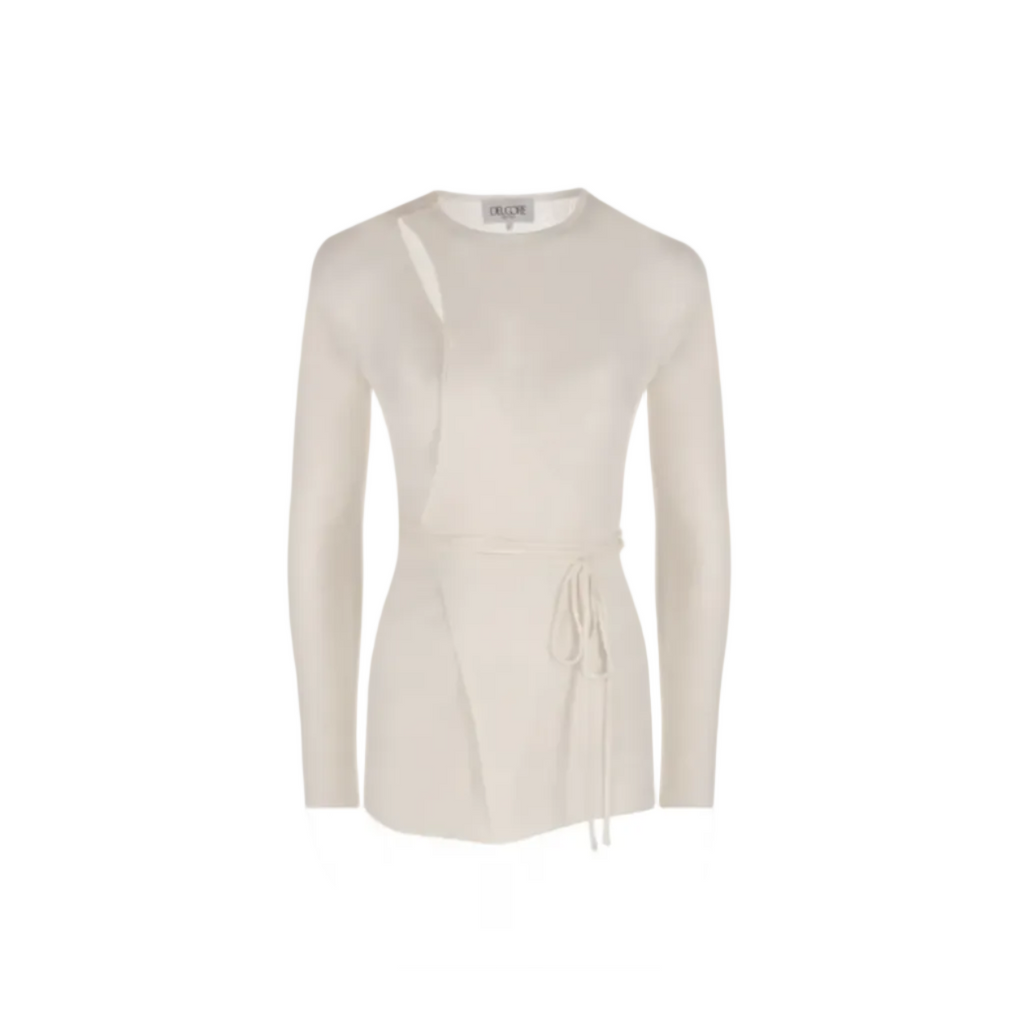 Cotton Wrap Top with Tie Details