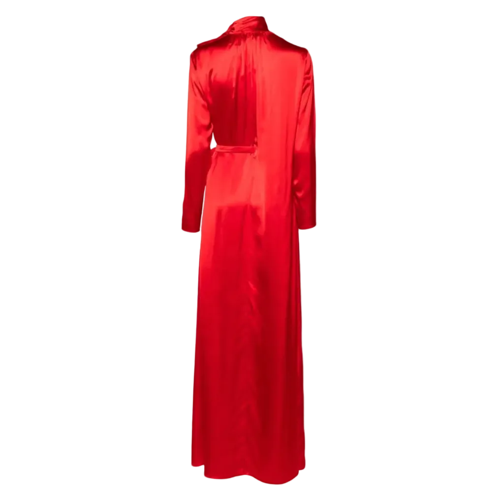 Satin Wrap Kaftan Gown