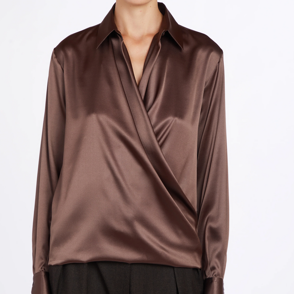 Camilla Wrap-Over Silk Shirt