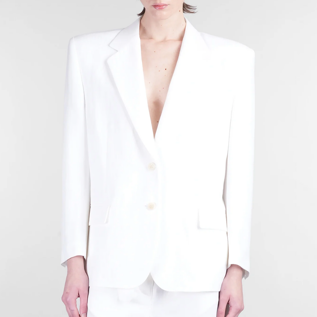 Blazer 01 in White Viscose