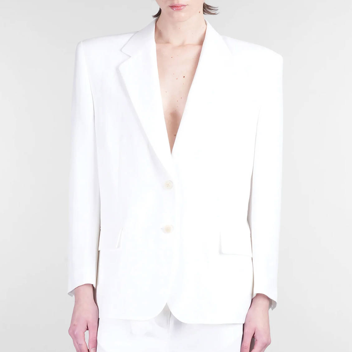 Blazer 01 in White Viscose
