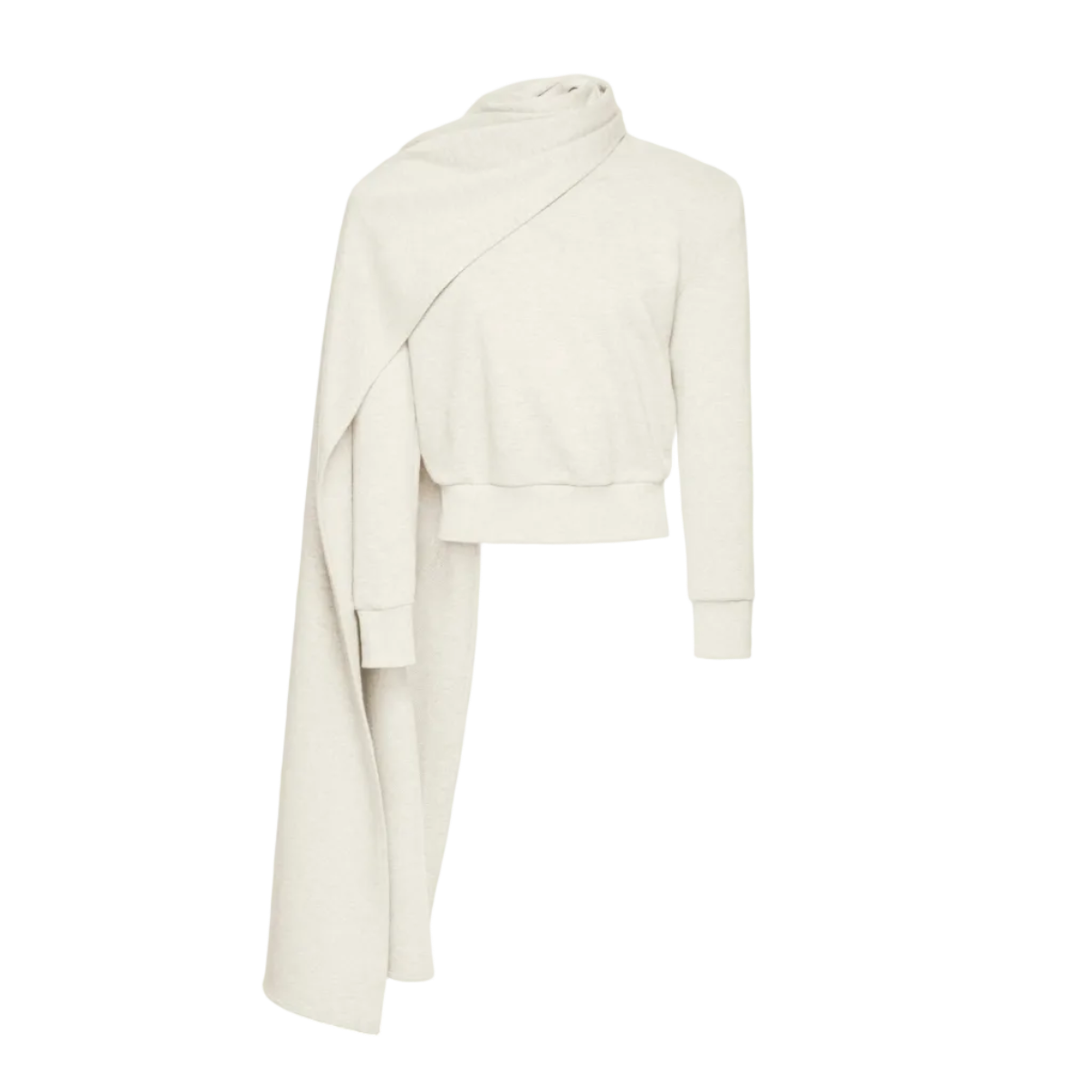 Draped Scarf Sweatshirt