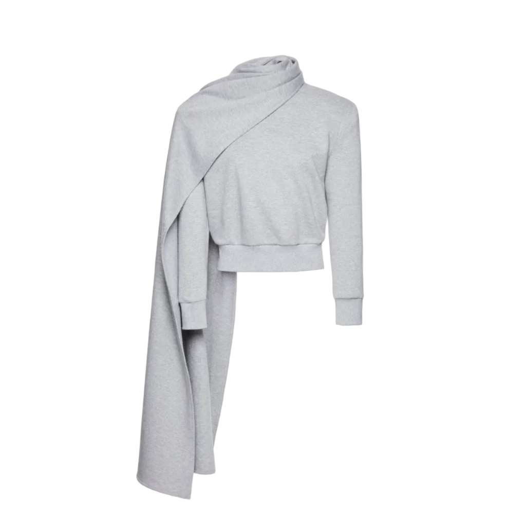 Draped Scarf Sweatshirt