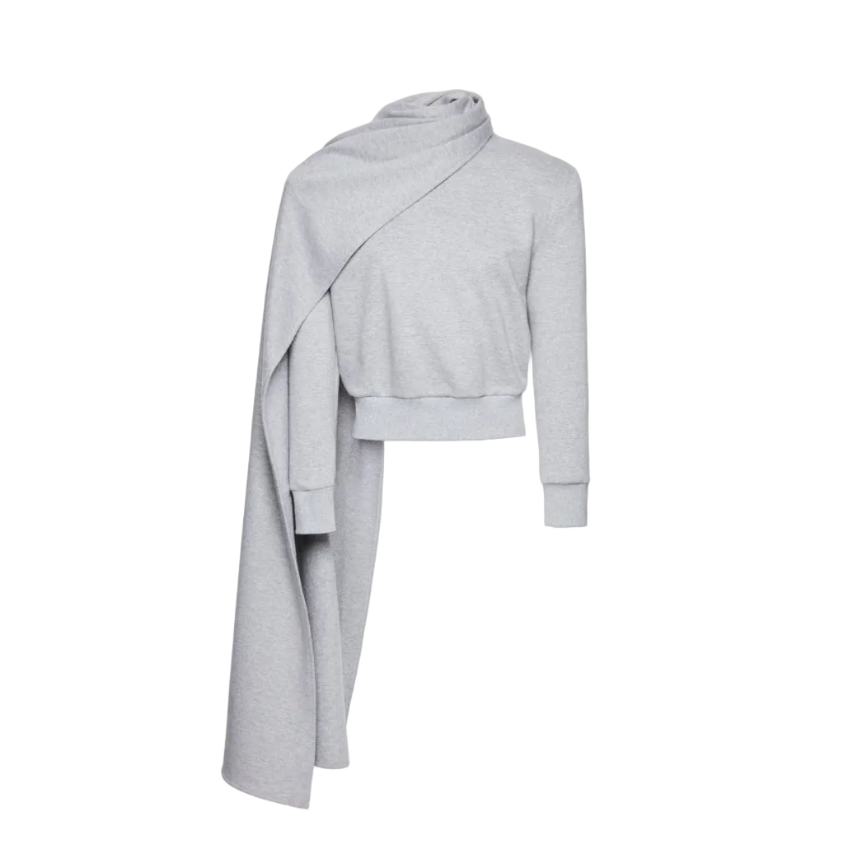 Draped Scarf Sweatshirt