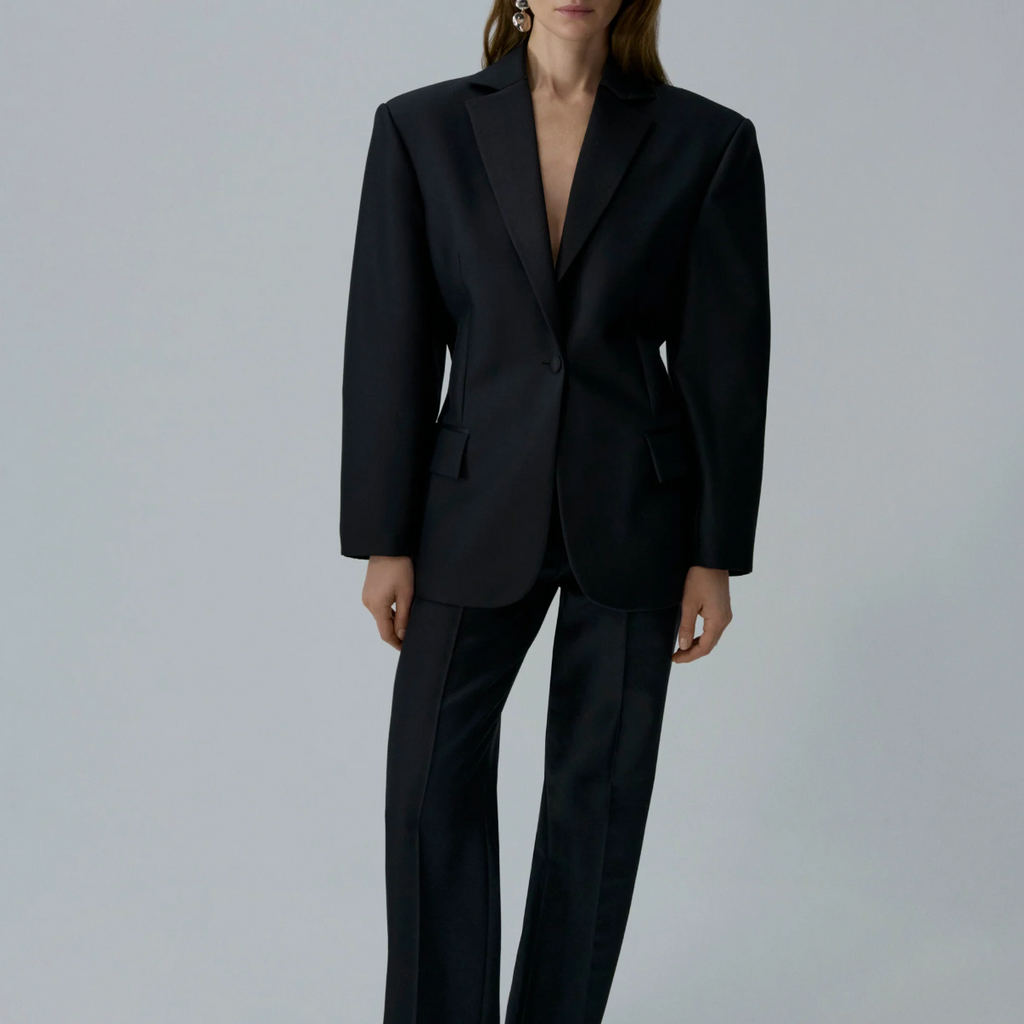 Hourglass Satin Blazer