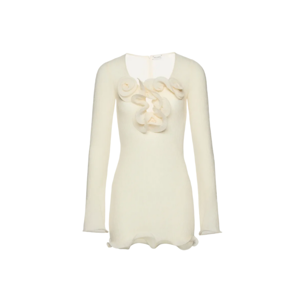 Long Sleeve Crepe Beach Mini Dress