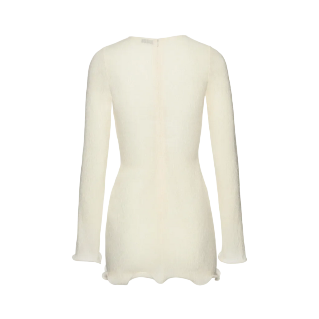 Long Sleeve Crepe Beach Mini Dress