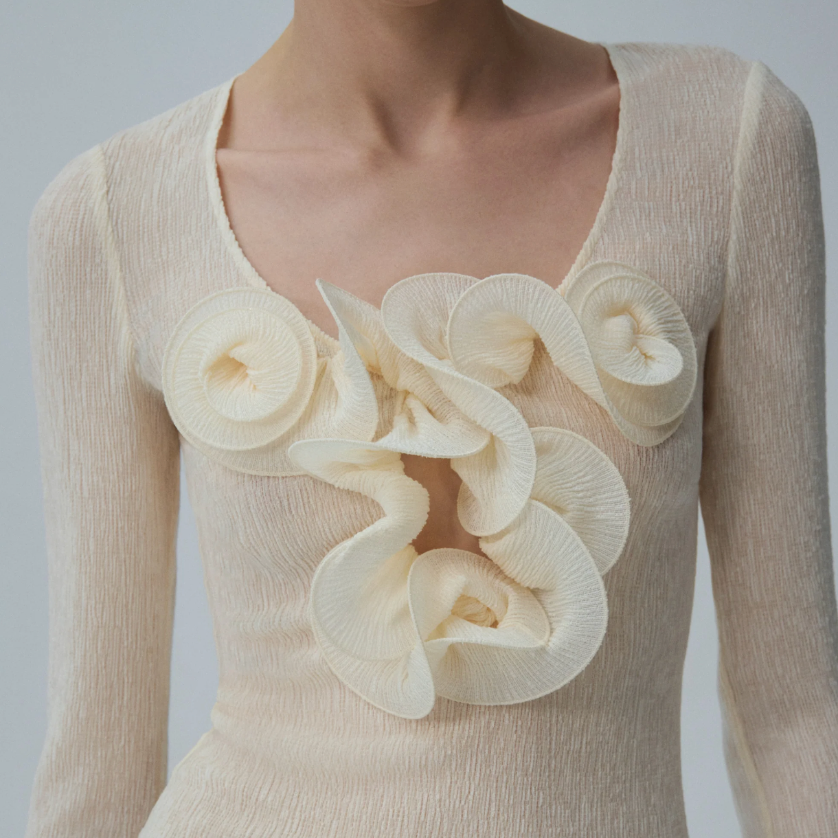 Long Sleeve Crepe Beach Mini Dress