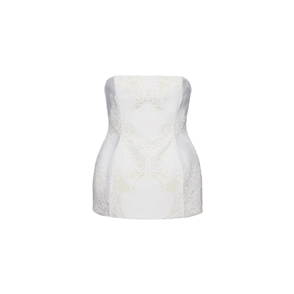 Strapless Hourglass Corset in White Lace