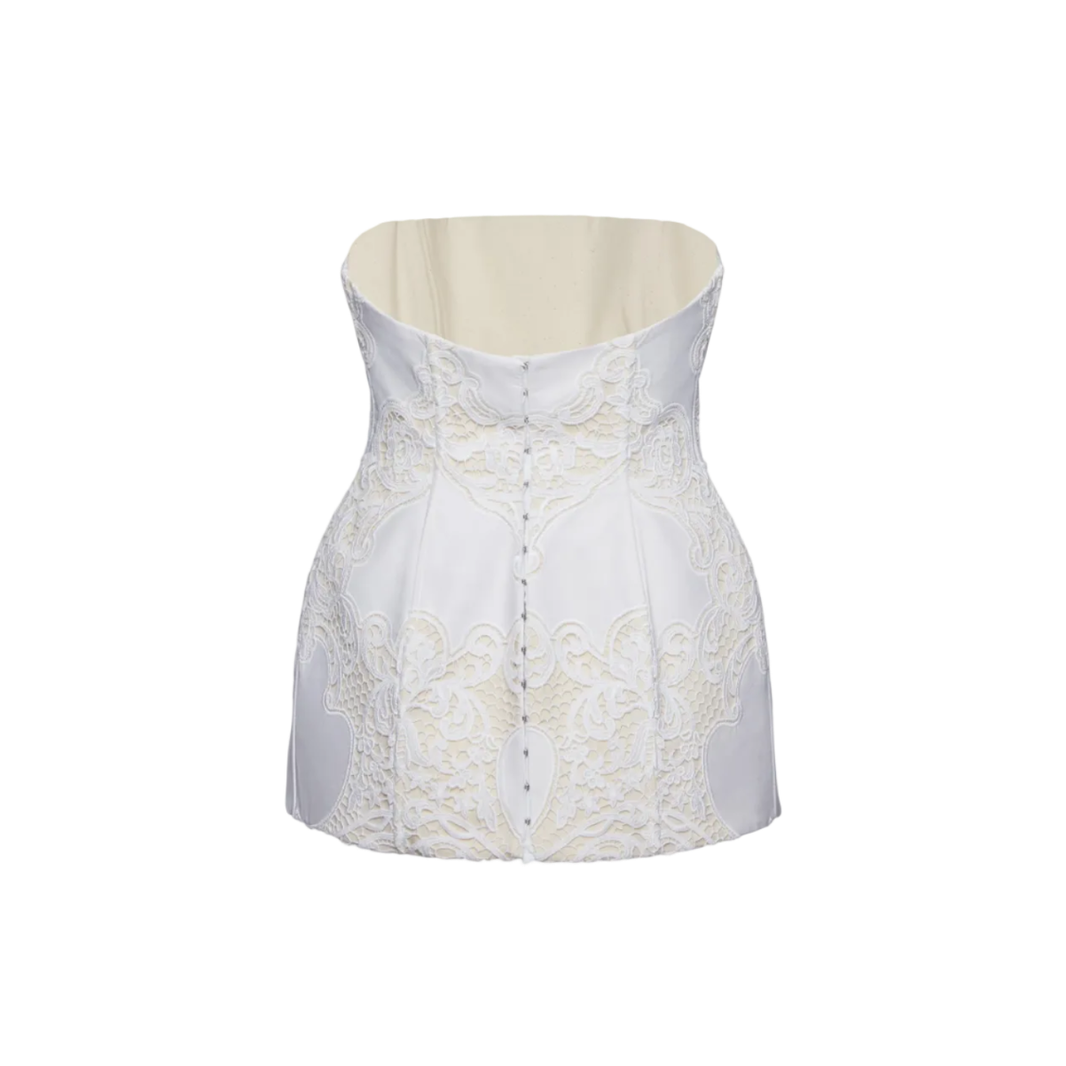 Strapless Hourglass Corset in White Lace