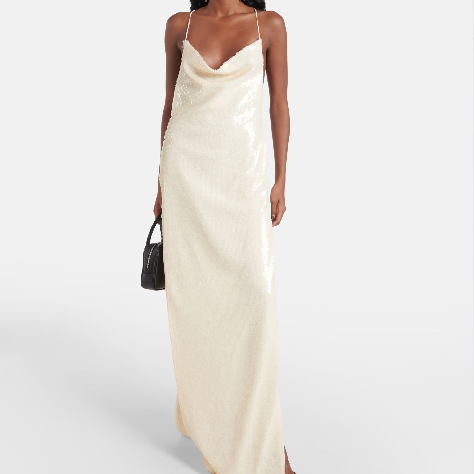 Sequined Open-Back Gown