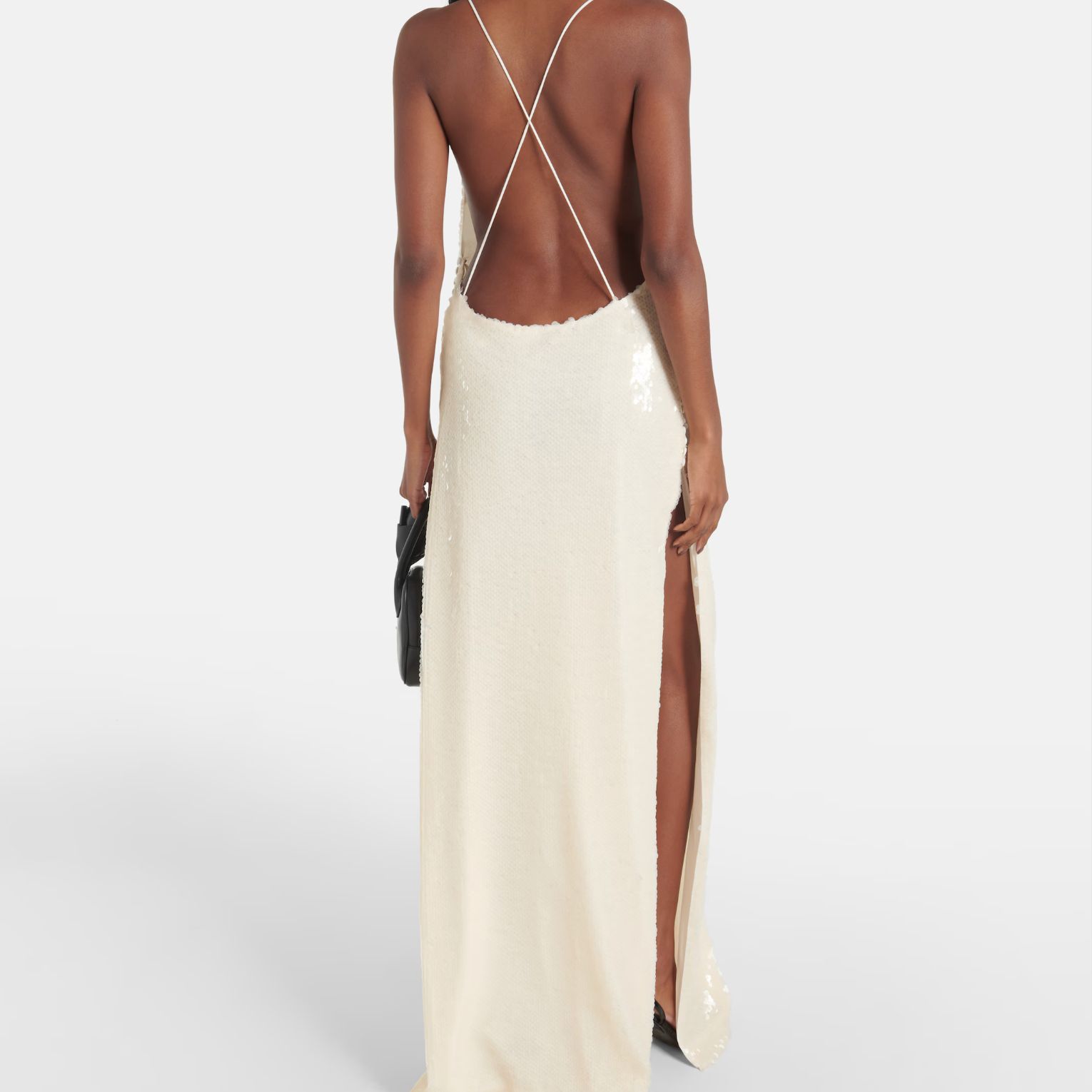 Sequined Open-Back Gown