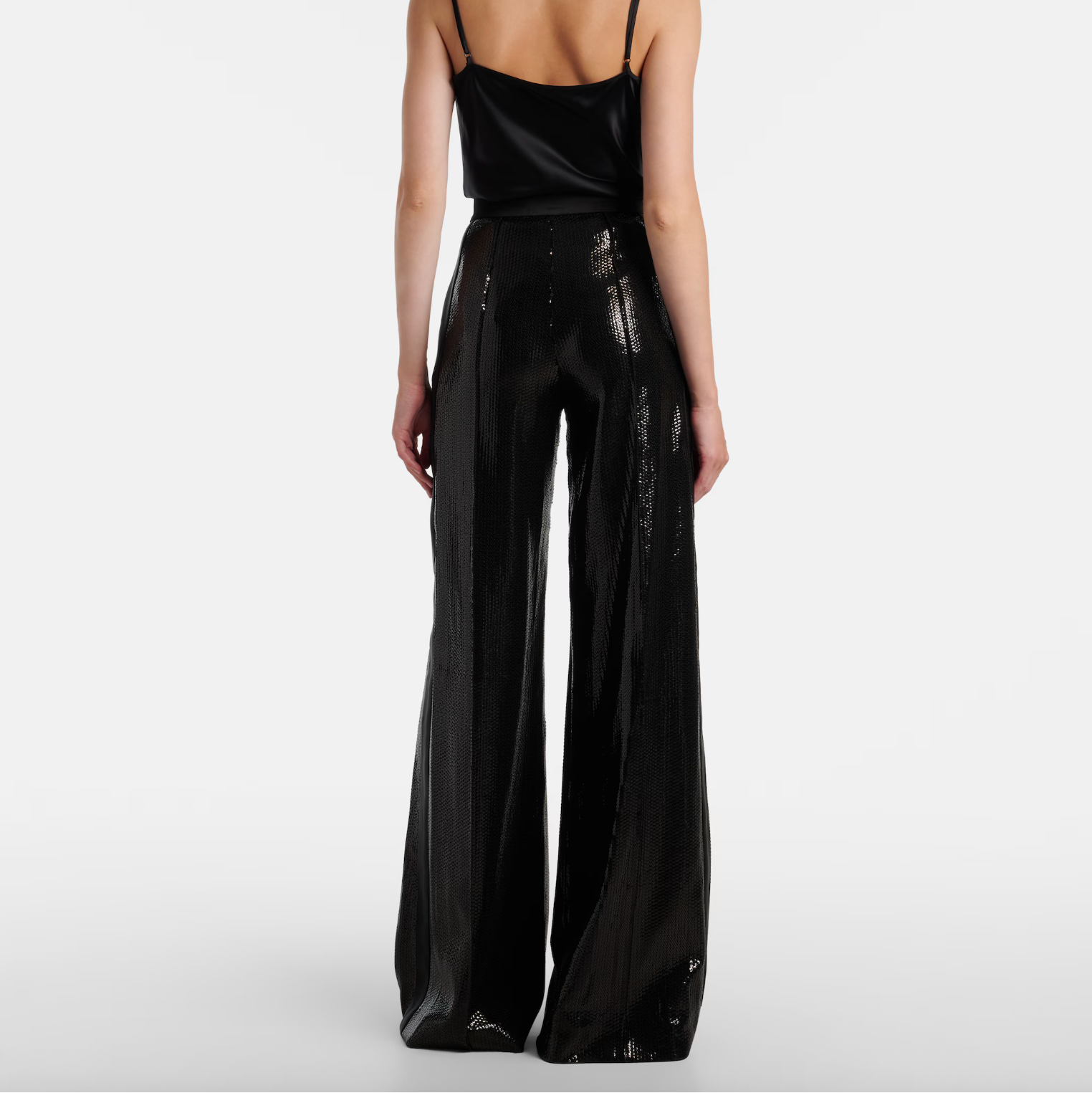 Elie Saab Sequins & Satin Pants