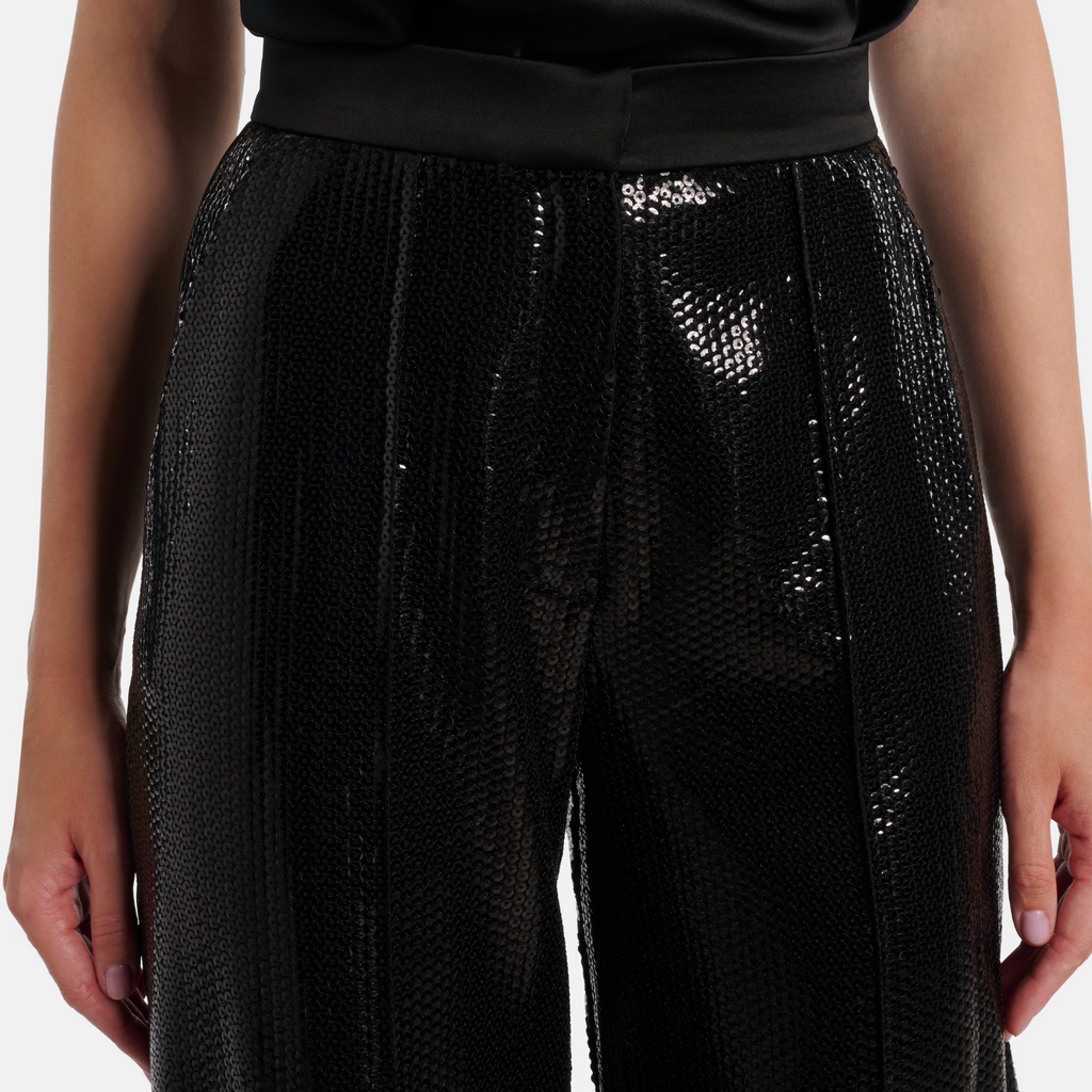 Elie Saab Sequins & Satin Pants