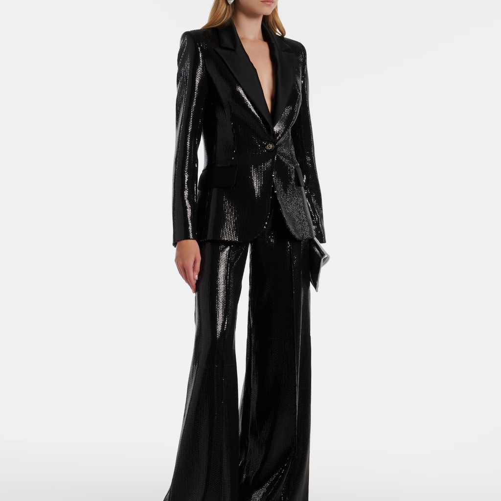 Sequined Satin Blazer