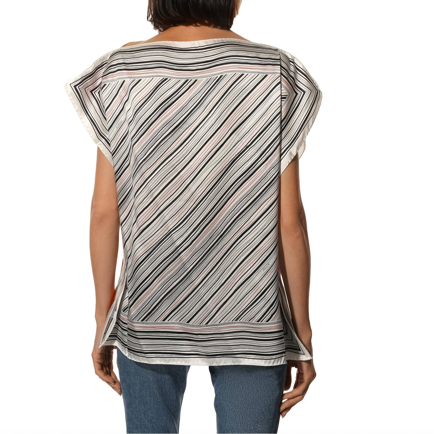 Red Printed Silk Blouse