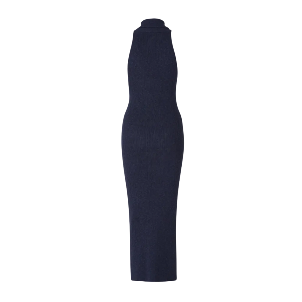 Magda Butrym Strickkleid, lang, Marineblau, 303724