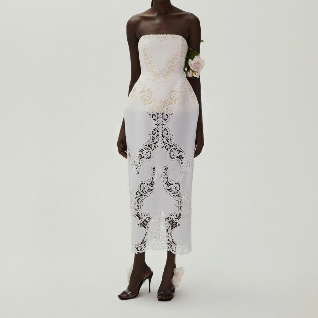 Magda Butrym Kleid Korsett Häkeln weiß 151524