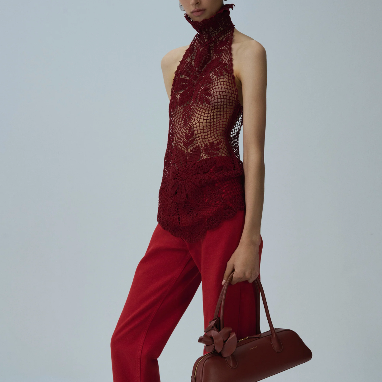 Crochet-Knit Flower Top