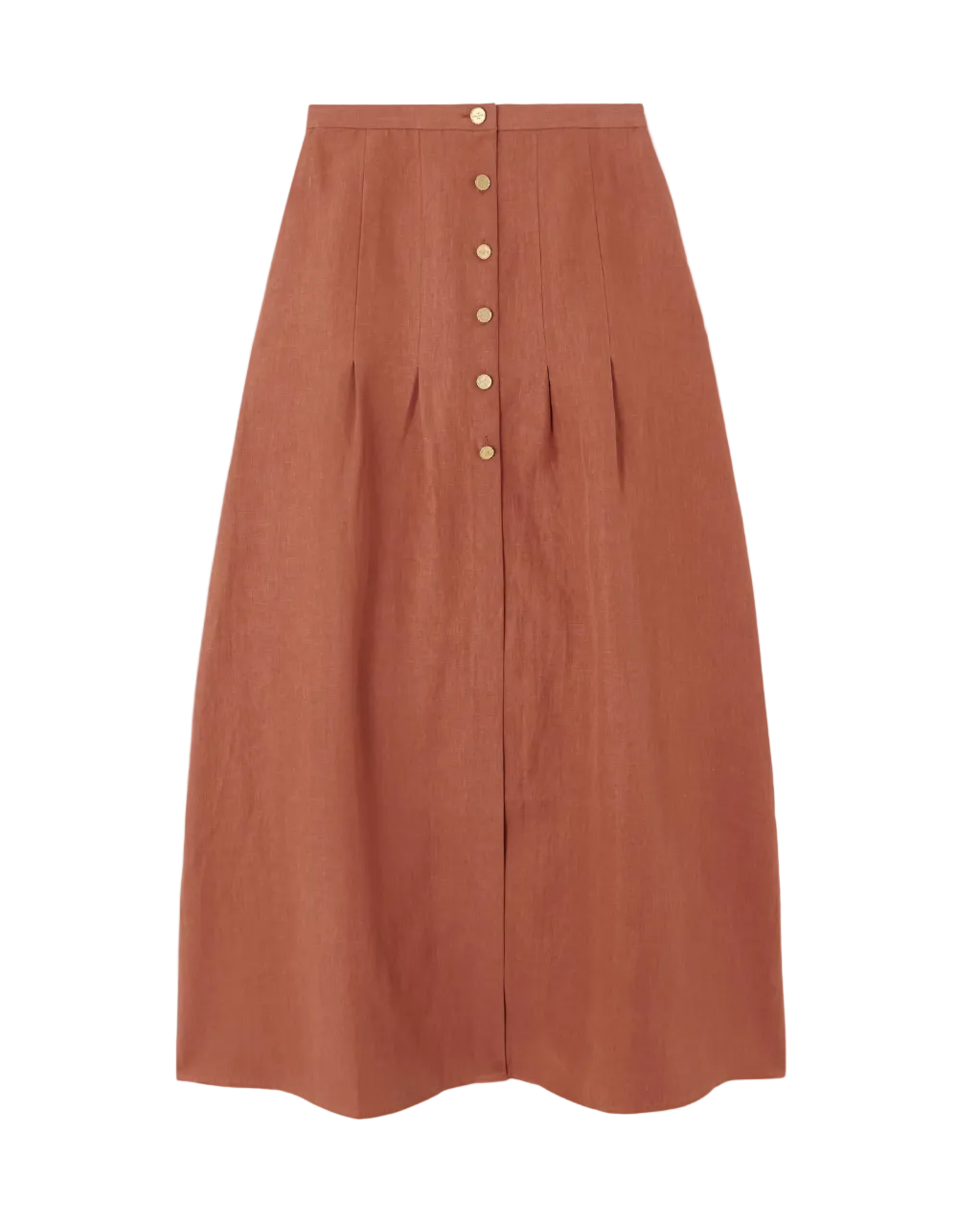 Hadera Pleated Organic Linen-Gauze Maxi Skirt