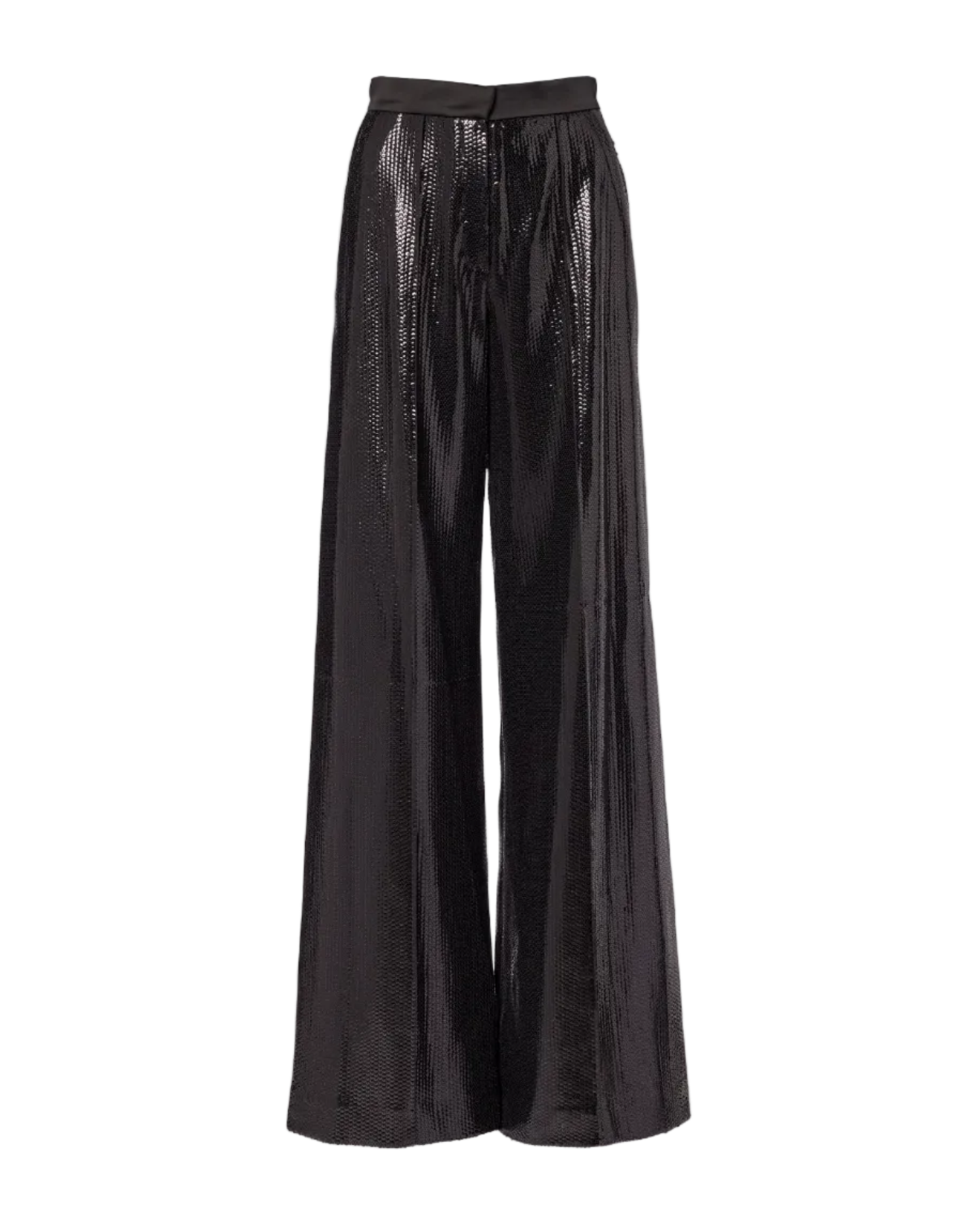 Sequined Satin Wide-Leg Pants